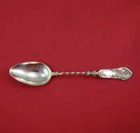 Emile Huignard French Sterling Silver Coffee Spoon Bright-Cut Back Birds Leaves