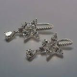Anna Zuckerman Luxury Lab CZ Diamond  Crystalline Earrings Platinum 925S New