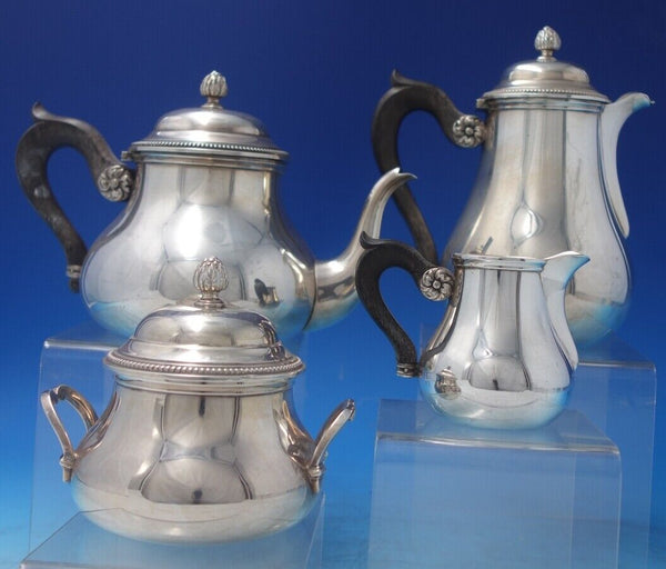 Christofle France Sterling Silver Tea Set 4-piece Beaded (#6314)