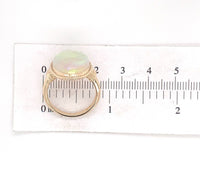14k Yellow Gold Large 7 Carat Genuine Natural Australian Opal Ring (#J6785)