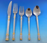 Golden Corsica by Wallace 18/10 Stainless Steel Flatware Set Service 53 pieces