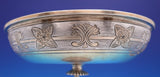Tane Mexican Sterling Silver Centerpiece Pedestal Bowl with Gilt Accents (#9108)
