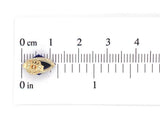 14k Gold Genuine Intarsia Stud Earrings Diamond Shaped Opals Inlaid Lapis #J6961