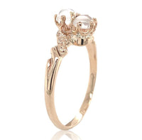 10k Rose Gold Two-Stone Genuine Natural Victorian Moonstone Ring (#J6927)