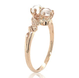 10k Rose Gold Two-Stone Genuine Natural Victorian Moonstone Ring (#J6927)