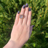 Mid-Century Modern 14k Rose Gold Genuine Natural Smoky Quartz Ring (#J7095)