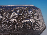 Joseph Yager German Sterling Silver Box Stag Hunt w/Hanau Pseudo Hallmarks #8081