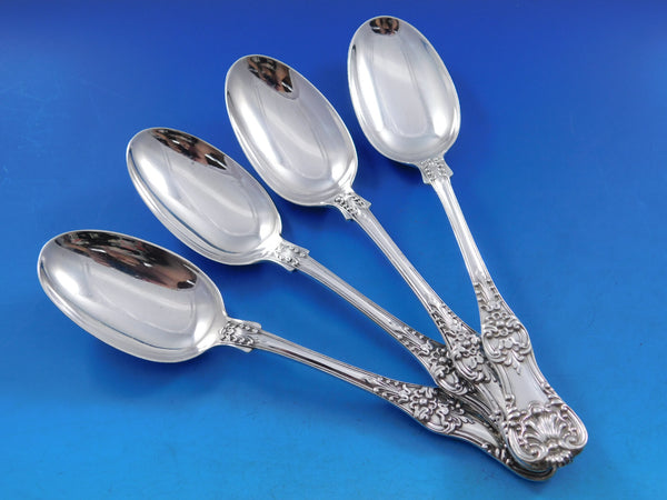 English King by Tiffany and Co Sterling Silver Serving Spoon Set 4 pcs 8 1/2"