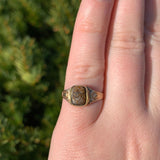 9k Rose Gold Genuine Natural Tiger's Eye Quartz Cameo Ring Size 6 (#J7059)