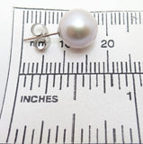 14K Gold 8.55Mm Grey Pearl Stud Earrings (#J3388)