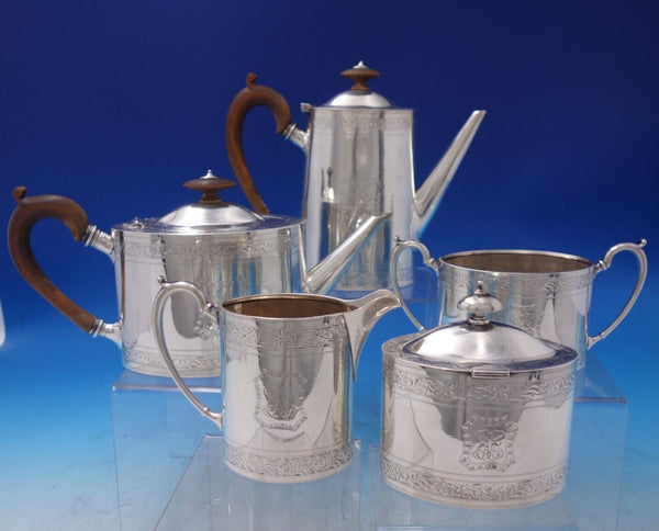 Georgian by Tuttle Sterling Silver Tea Set 5pc C. Coolidge President Mark #7200