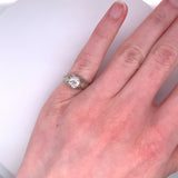 14k White Gold Art Deco .78ct Genuine Natural Diamond Filigree Ring GIA (#J5194)