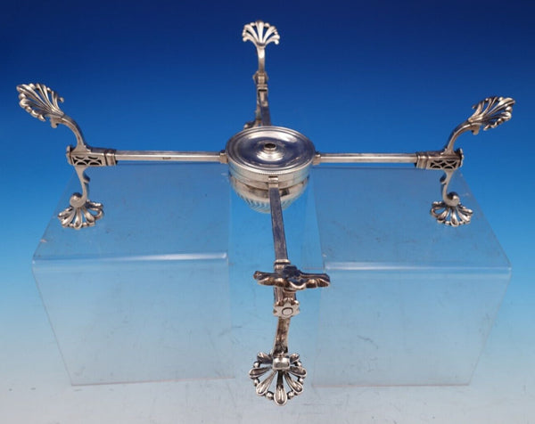 William Plummer English Georgian Sterling Silver Warming Stand w/ Burner (#8009)