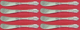 Rose Point Wallace Sterling Silver Butter Spreader HH Paddle 6" Set 8 no notch