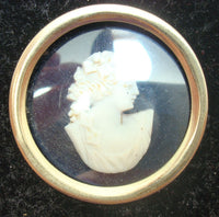 Velvet Black Frame with Shell Cameos (#J2443)