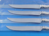 Decor by Gorham Sterling Silver Steak Knife Set 4pc Large Texas Sized Custom 10"