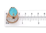14k Rose Gold 6.59 Carat Genuine Natural Turquoise Ring Size 6 (#J7492)