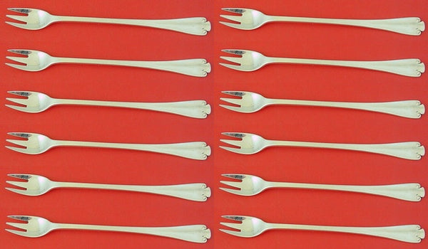 Flemish by Tiffany and Co Sterling Silver Cocktail Fork Set of 12 pcs 6" Antique