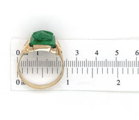10k Gold Men's Warrior Genuine Cameo Carved Green Stone Ring Size 12 (#J6898)