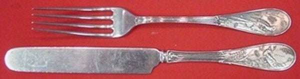 Japanese by Tiffany and Co Sterling Junior Set 2pc Knife 7 1/4" & Fork 6 1/2"