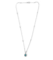 14k White Gold Brazilian Paraiba Tourmaline and Diamond Pendant w/ Report #J6912