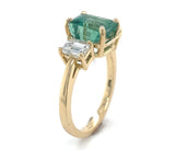 18k Yellow Gold GIA 2.86 Carat Emerald and 1.02 Carat Diamond Ring (#J6507)