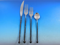 Iron Age by Michael Aram  Black Oxidized Stainless Steel Flatware Set 31 pcs