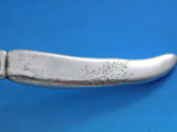 Lap Over Edge Acid Etched Tiffany Sterling Silver Fish Knife Oyster Sea 7 7/8"