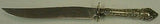 Meadow Rose by Wallace Sterling Silver Steak Carving Knife with Guard 10 1/2"