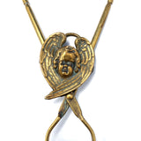 Victorian Brass Skirt Lifter with Winged Angel Cherub 6" (#J1345)