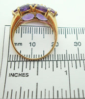 10k Yellow Gold Ring with Seven Carats of Genuine Natural Amethysts (#J3034)