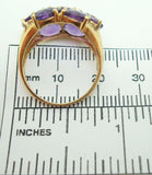 10k Yellow Gold Ring with Seven Carats of Genuine Natural Amethysts (#J3034)