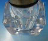 Crystal Inkwell with Brass Rim 3 1/2" x 2 1/4" c.1900 (#5891)