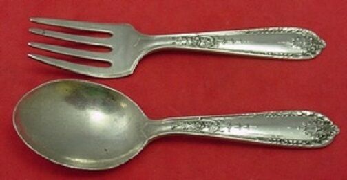 Della Robbia by Alvin Sterling Silver Baby Set 2pc Original Heirloom Infant