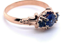 10k Rose Gold Victorian .79ct Total Weight Genuine Natural Sapphire Ring #J5177