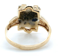 10k Gold Ring with 3.01ct Genuine Natural Gold Vein Quartz Size 6.5 (#J7210)