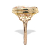 10k Yellow Gold Genuine Natural Shell Cameo Ring Size 5.25 Jewelry (#J7273)