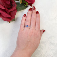14k White Gold 1.15 Carat Genuine Natural Sapphire and Diamond Ring (#J7178)