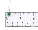 Platinum .46ct Pear Shape Genuine Natural Emerald Diamond Halo Pendant (#J7388)