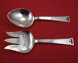Chinese Key by Allan Adler Sterling Silver Vegetable Serving Set 10"