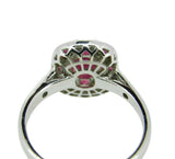 18k Gold Deco Style Specialty Cut Genuine Natural Ruby Ring w/ Diamonds (#J2355)