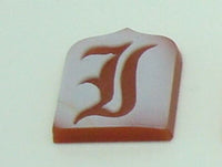 14K Gold Carved Agate Initial Pendant - You Choose Personalized New (#J2154)