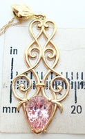 14k Gold Fancy Pendant with 2.16ct Genuine Natural Morganite (#J2763)