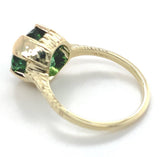 14k Yellow Gold 2.94 Carat Green Genuine Natural Tourmaline Ring 5.25 (#J6925)