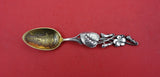 Flora by Shiebler Sterling Demitasse Spoon GW w/ floral pierced handle 4 1/4"