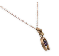 10k Victorian Rose Gold Genuine Amethyst Pendant w/14k Rose Gold Chain (#J7098)