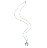 Platinum 4.75 Carat Genuine Natural Aquamarine and Diamond Pendant (#J7231)