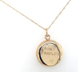 10k Yellow Gold Round Engraved Locket with 14k Chain Jewelry "Donjia" (#J6525)
