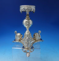 Silverplate Centerpiece with Swans and Mythical Animals c1880 7 1/4 #5444