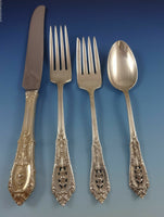 Rose Point by Wallace Sterling Silver Flatware Set For 8 Service 75 Pieces